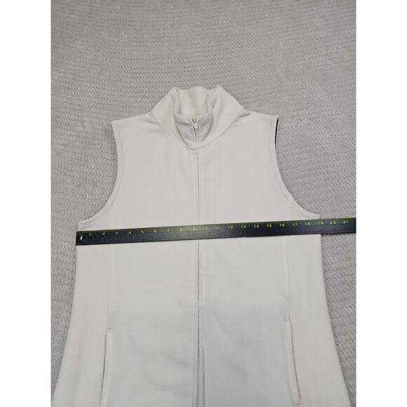 Cuddl Duds Vest Womens Large Fleece Full Zip White - Picture 3 of 6